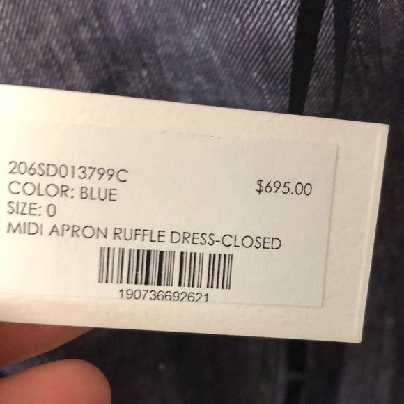 Milly Midi Apron Ruffle Dress-closed Jeans linen - Picture 13 of 14